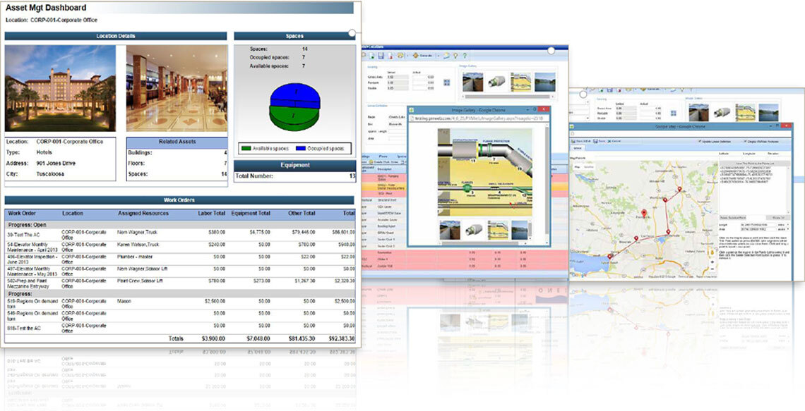 PMWEB asset management register screenshot.
